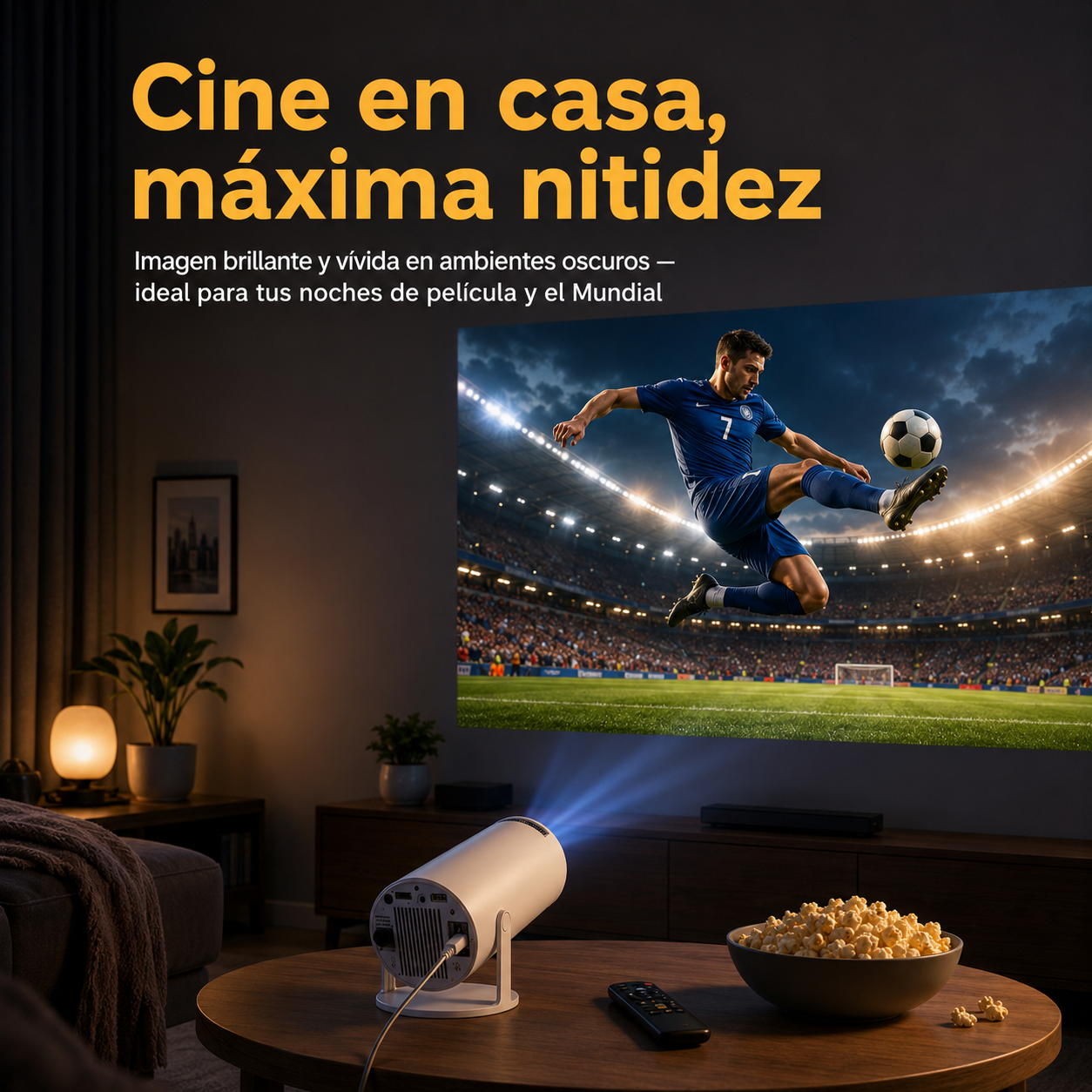 Projenta – Proyector Portátil 1080P, Compatible 4K – WiFi 6 + Bluetooth