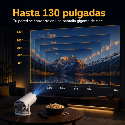 Projenta – Proyector Portátil 1080P, Compatible 4K – WiFi 6 + Bluetooth