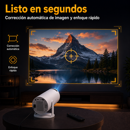 Projenta – Proyector Portátil 1080P, Compatible 4K – WiFi 6 + Bluetooth