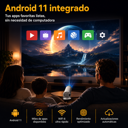 Projenta – Proyector Portátil 1080P, Compatible 4K – WiFi 6 + Bluetooth